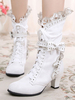 Bottes de lolita exquises avec noeud à talons prismes Déguisements Halloween