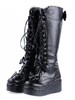 Bottes de lolita noires à talons compensés Déguisements Halloween