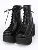 Bottes de lolita noires à talons épais Déguisements Halloween