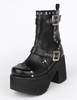 Bottes de lolita noires à talons épais Déguisements Halloween