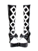 Bottes de lolita noires avec noeud à talons épais Déguisements Halloween