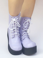 Bottes de lolita Pourpres unicolore plate-forme Déguisements Halloween