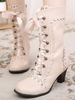 Bottes de lolita unicolore à talons prismes Déguisements Halloween