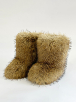 Bottes de neige pour femmes Bottes dhiver à bout rond en fausse fourrure