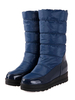 Bottes de neige pour femmes Bottes mi-mollet Bottes plates à bout rond bleu marine foncé