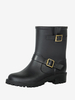 Bottes de pluie noires pour femmes bottines imperméables à bout rond avec boucle