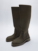Bottes de pluie pour femmes à bout rond bottes plates et imperméables au genou