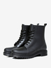 Bottes de pluie pour femmes Bottines imperméables à lacets à bout rond noires