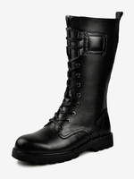 Bottes de Travail Chaussures Homme à Lacet Cuir de Vachette Classique Noir