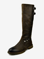 Bottes de Travail Chaussures Homme Cuir de Vachette Chic Marron Café
