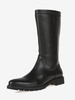 Bottes de travail hommes en cuir de vachette classiques noires à enfiler bottes hautes
