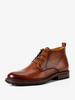 Bottes de travail Martin pour hommes Bottines chics en cuir de vachette marron café