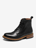 Bottes de travail Martin pour hommes Bottines classiques noires en cuir de vache
