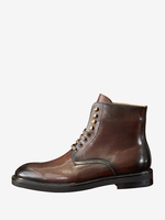 Bottes de travail Martin pour hommes en cuir marron avec cheville