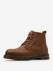 Bottes de travail pour hommes en cuir PU chic bottines courtes marron