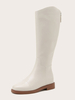 Bottes de veau à ciel plat pour femmes Eric White White Pu cuir rond bottes
