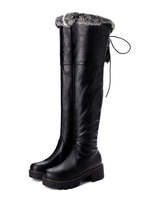 Bottes de ville pour femmes avec genou à talon noir