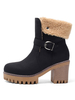 Bottes doublées de peau de mouton pour femmes; bout rond 3.1 "