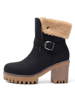 Bottes doublées de peau de mouton pour femmes; bout rond 3.1 "