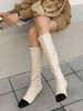 Bottes Femme Talon Aiguille Bout Carré Eric Blanc Bottes Hautes