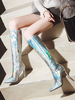 Bottes femme talon haut bout pointu à zip