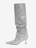 Bottes fête à paillettes bottes hautes souples à bout pointu cuissardes