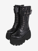 Bottes gothiques Lolita en cuir PU à bout rond chaussures Lolita noires