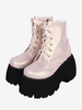 Bottes gothiques Lolita kaki à bout rond en cuir PU chaussures Lolita