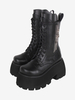 Bottes gothiques épaisses Lolita blanches en PU à bout rond chaussures Lolita en cuir PU