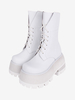 Bottes gothiques épaisses Lolita en cuir PU à bout rond chaussures Lolita blanches