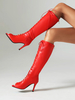 Bottes hautes à lacets pour femmes sandales à talons hauts et bout ouvert