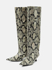Bottes hautes à talons chaton et imprimé serpent bottes à larges griffes pour femmes