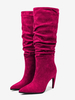 Bottes hautes à talons hauts et à bout pointu en daim Bottes souples à talon haut