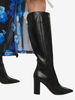Bottes hautes au genou pour femmes bottes pointues à talons épais longueur au genou