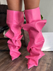 Bottes hautes au genou pour femmes bottes à bout pointu à talon haut et amovibles longueur au genou