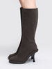 Bottes hautes chaussures femmes hautes à talons aiguilles gris chics