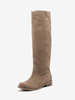 Bottes hautes en daim marron clair pour femmes