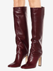 Bottes Hautes Femme À Talons Hauts En Cuir Synthétique Avec Bout Rond Unicolore