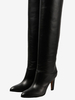 Bottes hautes noires pour femmes bottes à talons hauts bout pointu