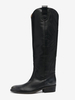 Bottes hautes noires pour femmes bottes déquitation brodées