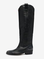 Bottes hautes noires pour femmes bottes déquitation brodées