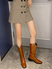 Bottes Hautes Plates Femmes à Bout Carré à Cuir Synthétique Unicolore Vernis Hiver Bottes Hautes Plates Femmes