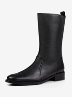 Bottes Hautes Pour Hommes En Cuir De Vachette Bottes De Travail Noires Chics
