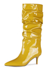 Bottes hauteur genou Bout pointu doré Talon aiguille Femme Bottes