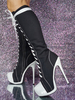 Bottes hauteur genou en toile à talon aiguille chaussures femmes