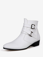 Bottes Homme avec Bout Rond à Lacets en Cuir Synthétique Unicolore