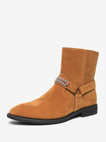 Bottes Homme Chukka Boots Cuir Daim Bout Rond