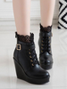 Bottes Lolita classiques Chaussures à lacets à lacets et chaussures noires Lolita