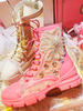 Bottes Lolita douces paillettes fleurs bout fermé talon plat microfibre chaussures Lolita personnaliser les bottes