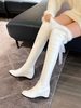 Bottes Lolita Fausse Fourrure Dentelle Bande Chaussures Lolita